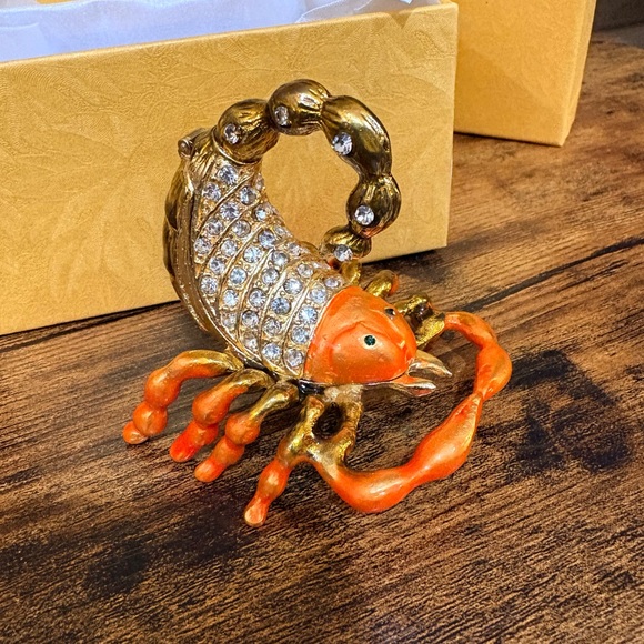 Other - Tchotchke - Gold and Orange Scorpion Trinket Box NWT NIB